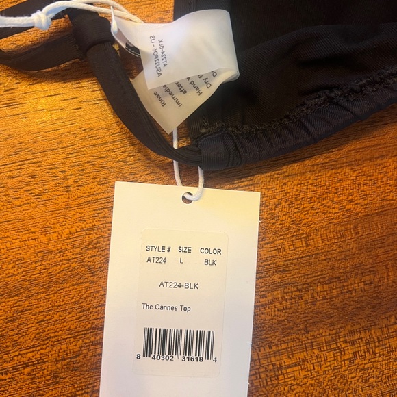 🌊 Andie x Demi Moore “The Cannes” Bikini Top — Black — Size L — NWT - Picture 3 of 4